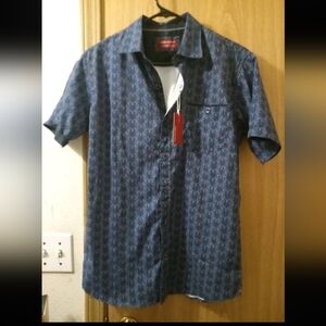 Consequence Mens Small Blue Teal & Pink Button Up Brand New Casual
